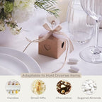 Boxes Craftory Pack of 25 Favor Boxes with Twine Handles (1.96 x 1.96 x 1.96 inch) - Ideal for Wedding Party and Bridal Shower Gift Boxes - Havana - Image 5