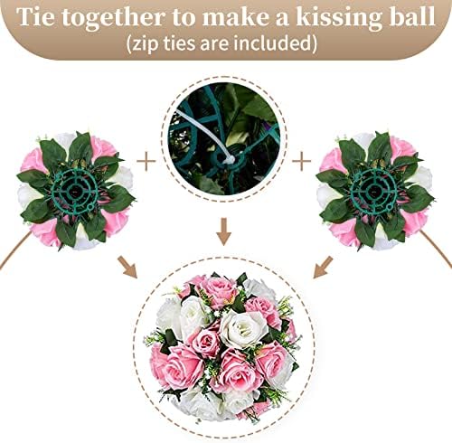 Sziqiqi Artificial Flower Centrepieces for Tables, Pink & White, 10Pcs - Image 6