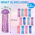 12 Pcs Hanging Jellyfish Paper Lanterns, Jelly Fish Decoration for Under the Sea Party Decorations, Iridescent Streamer Tentacles Mermaid Decor for Ocean, Mermaid Party Decor, Baby Shower - Image 2