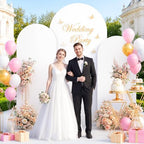 White Wedding Arch Cover Set of 3 (7.2FT, 6.6FT, 6FT) Arch Frame Covers Spandex Fitted Arch Backdrop Cover for Round Top Chiara Arch Backdrop Stands Cover for Wedding Shower Prom Birthday Party Decor - Image 3