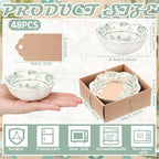 48 Pcs Wedding Favors for Guests Small Ceramic Bowls, Flower, Sage Green - Image 6