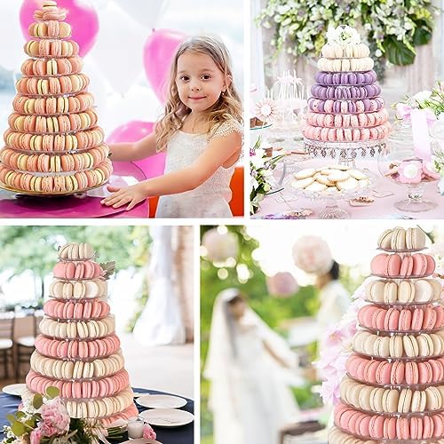 10 Tiers Round Macaron Tower Stand Macaroon Display Cupcake Holder - Image 6