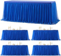 4 Pack 8ft Royal Blue Tulle Tablecloths for Rectangle Tables, 8 Foot Rectangular Table Cloth Wrinkle Free Tablecover with Tutu Skirt for Baby Shower Wedding Birthday Party Banquet Buffet Cake by Suppromo