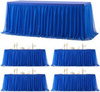 4 Pack 6ft Royal Blue Tulle Tablecloths for Rectangle Tables, 6 Foot Rectangular Table Cloth Wrinkle Free Tablecover with Tutu Skirt for Baby Shower Wedding Birthday Party Banquet Buffet Cake by Suppromo