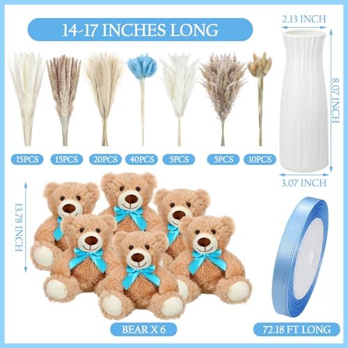 123 Set Bear Baby Shower Table Centerpiece Decor, Blue, Boy - Image 2