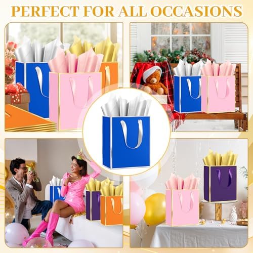 Epoesch 36 Pack Gift Bags with Handles & 36 Tissue Papers – 8x5x10 Inches - Image 7