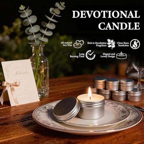 50 Pcs 2 Oz Mini Eucalyptus Scented Soy Candle Set,Wedding Favors for Guests Bulk 50,The Quantity of Multiple Sets Meets Your Needs for Wedding and Party Gifts and Party Favors. - Image 3