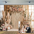 15x10ft Bohemian Pampas Grass Flower Backdrop Retro Boho Flowers Window Photography Background Bridal Shower Anniversary Birthday Baby Shower Decoration by Unknown