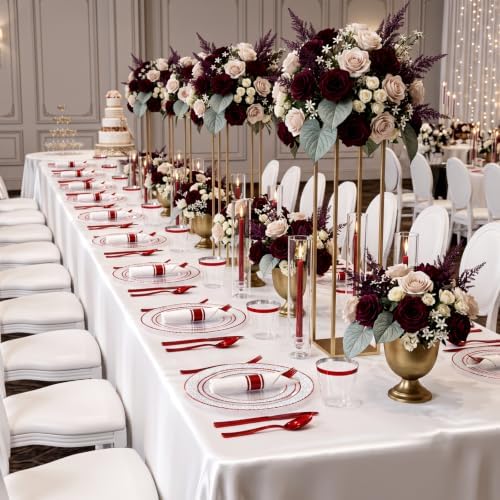 Ciaell 350 Piece Red Plastic Plates for Weddings Parties - Image 5