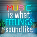 Music Is What Feelings Sound Like Neon Sign Music Neon Light with Bracket by Goneons