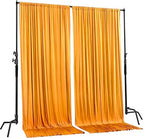 AK TRADING CO. 10 feet x 8 feet IFR Polyester Backdrop Drapes Curtains Panels with Rod Pockets - Wedding Ceremony Party Home Window Decorations - Marigold - Image 2
