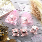 Sasylvia 25 Set Bear Party Favors for Guest 25 Mini Tiny Keychains 25 Thank You Tags 25 Organza Bag - Image 4