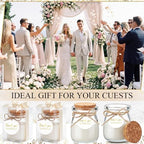 MTLEE 20 Sets Wedding Candle for Guest Beige Glass Jars Bridal Shower Favor - Image 6