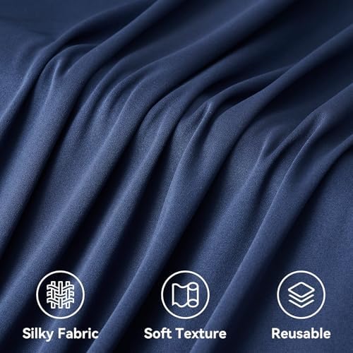 10x12 ft Navy Blue Backdrop Curtain for Wedding Parties, Wrinkle Free 2 Panels 12 ft Long Polyester Photo Backdrop Drapes Back Drop Cloth for Birthday Photography Background Party Backdrop - Image 5