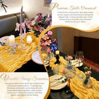 Gold Boho Cheesecloth Table Runner 12 Pack 17x108 Inch Sheer Gauze - Image 6