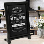 HBCY Creations Rustic Black Wooden Tabletop Chalkboard with Legs/Vintage Wedding Table Sign/Small Kitchen Countertop Memo Board/Antique Wooden Frame (12" x 17", 4- Black) - Image 6