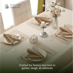 Beige Cloth Napkins 18"x18" - Set of 12 - Soft, Durable, Absorbent, Reusable, Washable - Hemstitch Mitered Edges - Perfect for Everyday Dining, Fall, Weddings, Baby Showers, Dinner - Image 4