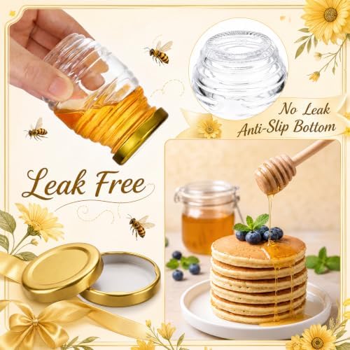 24 Pack 3.4 oz Glass Honey Jar Party Favors - Image 3