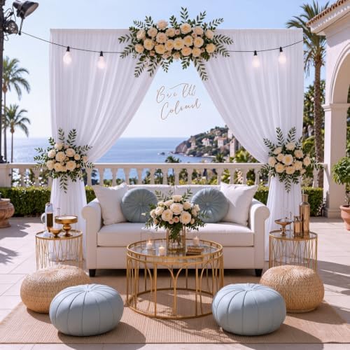 20×10 White Backdrop Curtains for Wedding Party Decorations Wrinkle Free - Image 6