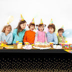 16 Pack 2in1 Disposable Plastic Tablecloths 54" x 108" Black and Gold Dot Kitchen Table Cloth Rectangle Table Cover for Wedding Birthday Baby Shower Anniversary Christmas New Year Graduation - Image 7