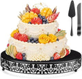 Wenqik 16 Inch Black Cake Stand Set Metal Round Cake Dessert Stand, Wedding by Wenqik