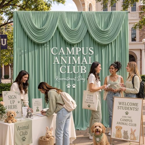 10 ft x 10 ft Sage Green Backdrop Curtains for Parties, Wrinkle Free Sage Green Photography Backdrop Drapes for Wedding Boys Birthday Baby Shower Bridal Shower Party - Image 4