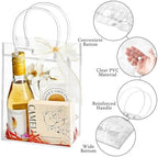 Ohuimrt 50 Pack 5.9" x 2.8" x 7.9" Clear Plastic Gift Bags with Handles - Image 3