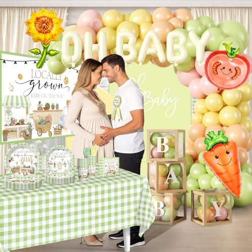 296pcs Locally Grown Baby Shower Decorations for Girls, Serves 25 - Image 6