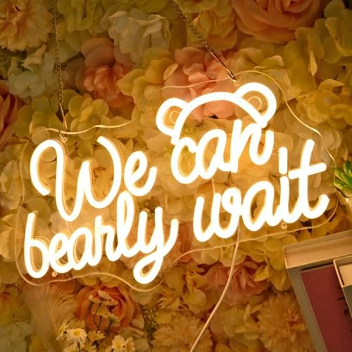 Planzo We Can Bearly Wait LED Neon Light Sign Baby Shower Gifts Wall Decor - Image 5