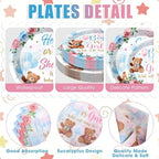 Pickmesh 400 Pcs Bear Gender Reveal Party Supplies Plates Napkins Serve 50 - Image 3
