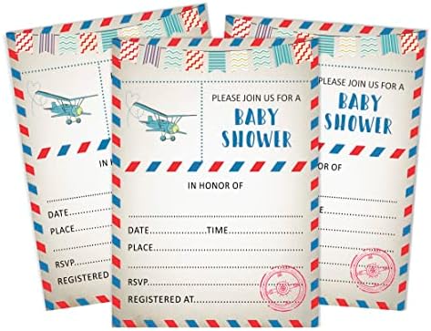 Pack of 30, Boy/Girl Baby Shower Party Collection, Baby Shower Invitation Cards, Fill in the Blank Invites WIth Envelopes, Postcard Theme Party Supplies - Image 6