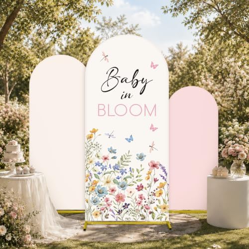 DERTE 3 Pcs Baby in Bloom Arch Backdrop Cover - Image 6