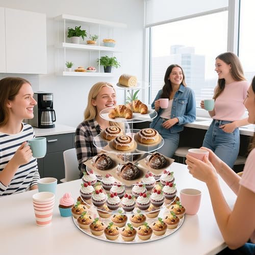 6 Tier Large Cupcake Stand, Tiered Acrylic Cupcake Holder for 80 Cupcakes - Image 7