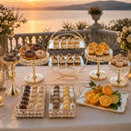 8 Pcs Cake Display with Mirror, Wedding Crystal Cake Stands for Reception by KOLHGNSE