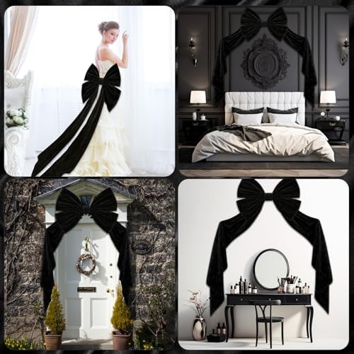 Suncalla 40 x 80 Inch Extra Large Black Velvet Bow for Backdrop, Xmas Tree - Image 7