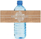 100 Burlap and Lace Wedding Water Bottle Labels Great for Engagement Bridal Shower Party 8"x2" by DesignThatSign