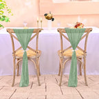 60 PCS Sage Green Chair Sashes Cheesecloth Sashes Rustic Chair Decorative Bows Designed ChairCover for Wedding Banquet Party Aisle Home Kitchen Decoration (16 x 70 inch) - Image 7
