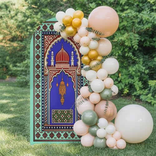 Archway Stars Spandex Arch Backdrop Cover for Balloon Garland, Columns Graphic Illustration Double-Sided Chiara Backdrop Stand Cover, Elastic Background for Birthday Party, Baby Shower Decor 6.6FT - Image 2