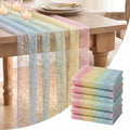 Artoid Mode 6-Pack Gold Gauze Table Runner 120 Inch 10FT, Rainbow Glitter Metallic Foil Sheer Dining Wedding Anniversary Holiday Birthday Table Decor for Home Party by ArtoidMode