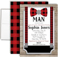 Custom Baby Shower Invites Buffalo Plaid Baby Shower Invitation 20 5x7 Custom Personalized Baby Suspenders Shower Invites With Envelopes - Unique Little Man Theme by AmandaCreation