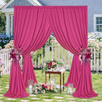 Hot Pink Backdrop Curtains 10ftx10ft Birthday Polyester Photo Drapes - Image 2