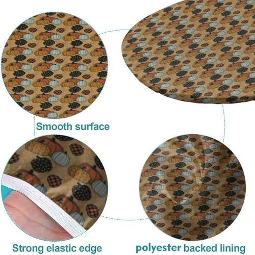 Halloween Please! Pumpkins Fabric Print Oval Table Cloth Waterproof & Stain Resistant Elastic for Dining/Party/Buffet/Wedding Fits for 54" x 76" Oval Table - Image 5