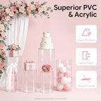 5-Piece Clear Acrylic Pedestal Display Stands Set, 77lbs Load Capacity, Round Cylinder Pedestal Display Plinth Pillars, Modern Display Columns, Large Cylinder Plinths Elegant Display Stand (5-Piece) - Image 3