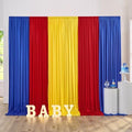 gogoparti 15ft x 10ft Royal Blue Backdrop Curtains Red and Yellow Backdrop Curtains, Wrinkle Free Backdrop Drapes for Birthday Party Background, 6 Panel 2.5x10ft by Gogoparti
