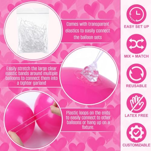1 Set Reusable Inflatable Balloon Garland Arch Kit,Rose Pink - Image 4