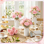 Domensi 6 Sets Wedding Floral Centerpiece for Table Decor, Light Pink - Image 4