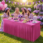 2Pack Spandex Tablecloth for 6FT Rectangle Tables,Table Skirt - Image 7