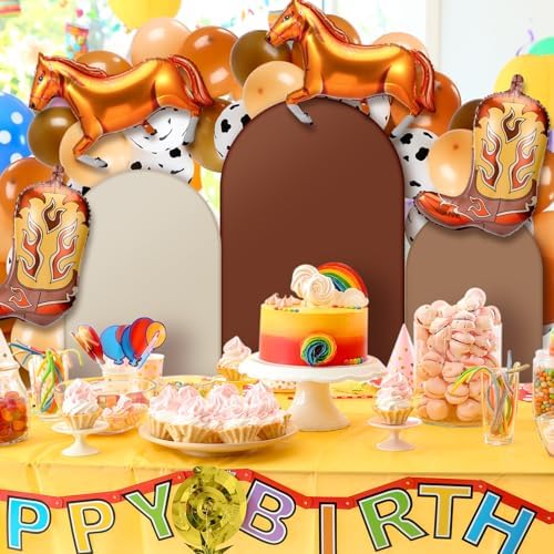 Foilswirl 34 Pcs Western Balloon Arch Kit Horse Balloons 4ft 5ft 6ft Cowboy Arch Backdrop Cover for Western Baby Shower Cow Party Decorations - Image 2