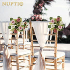 NUPTIO Small Flower Rings for Centerpieces: Candle Rose Wreath, 9.05 Inch - Image 3