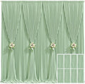 8 Panels Sage Green Backdrop Curtain for Parties Wrinkle Free Dark Green Photo Curtains Backdrop Drapes Fabric Decoration for Weding Baby Shower Birthday Party Photography 40ft(W) x 10ft(H) by Tao-GePartyDecorations